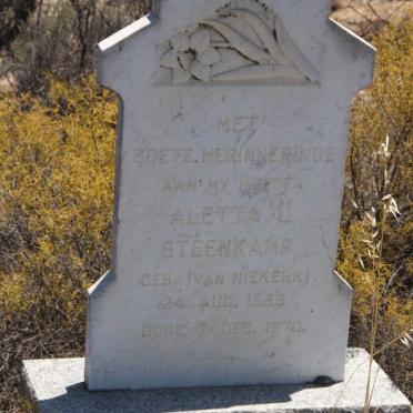 STEENKAMP Aletta J. nee VAN NIEKERK 1886-1970