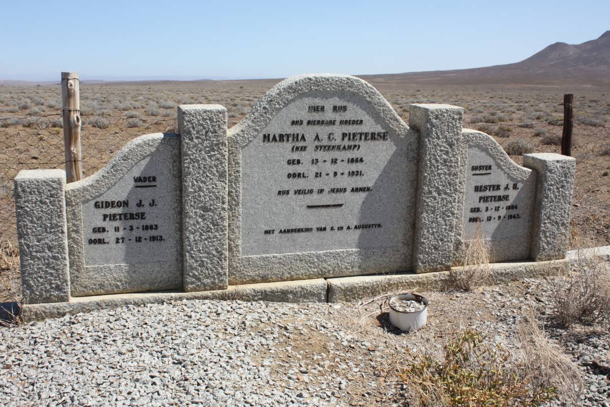 PIETERSE Gideon J.J. 1863-1913 & Martha A.C. STEENKAMP 1864-1931 :: PIETERSE Hester J.H. 1884-1943