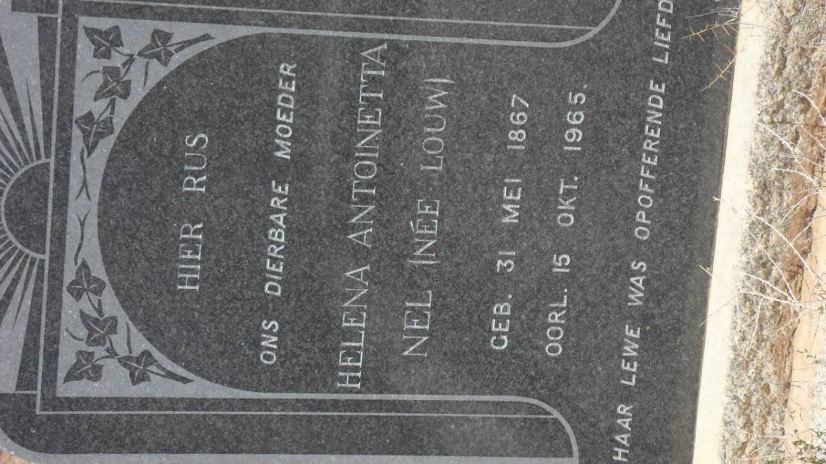 NEL Helena Antoinetta nee LOUW 1867-1965