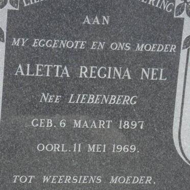 NEL Aletta Regina nee LIEBENBERG 1897-1969