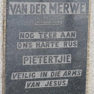 MERWE Pietertjie, van der