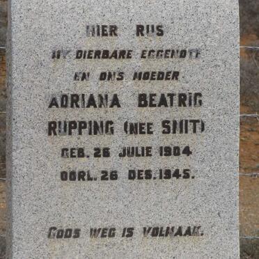RUPPING Adriana Beatric nee SMIT 1904-1945