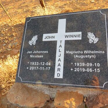 TALJAARD Jan Johannes Nicolaas 1933-2017 & Magrietha Wilhelmina AUGUSTYN 1939-2019