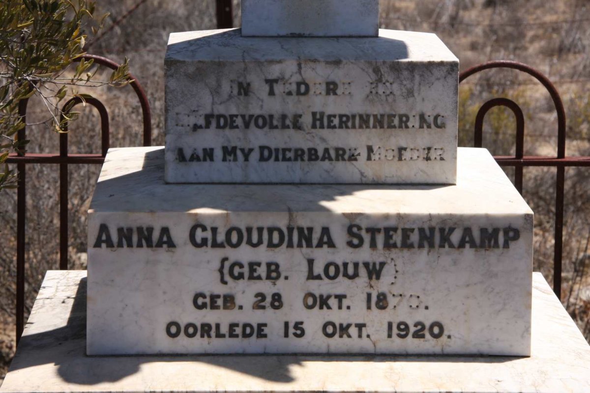 STEENKAMP Anna Gloudina nee LOUW 1870-1920