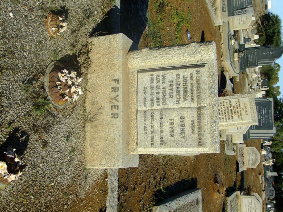 FRYER Sydney 1882-1956 & Johanna Elizabeth VISAGIE 1893-1952