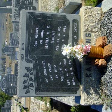 KARSTENS Willem A. 1889-1970 &amp; Maria M.E. LOUW 1901-1990