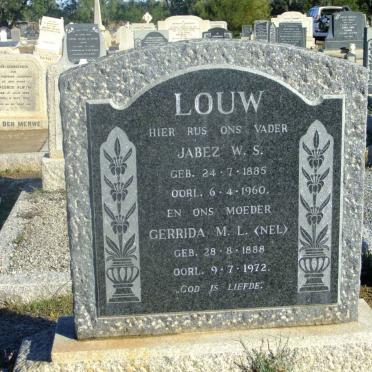 LOUW Jabez W.S. 1885-1960 &amp; Gerrida M.L. NEL 1888-1972