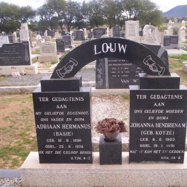 LOUW Adriaan Hermanus 1896-1974 &amp; Johanna Hendriena M. KOTZE 1903-1991