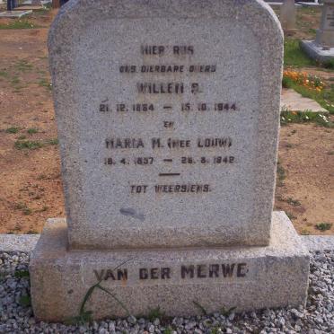MERWE Willem S., van der 1864-1944 &amp; Maria M. LOUW 1857-1942