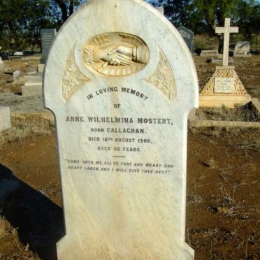MOSTERT Anne Wilhelmina nee CALLAGHAN -1906