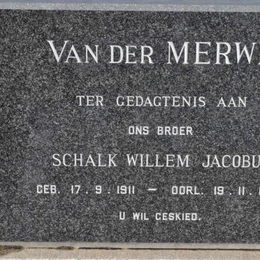 MERWE Schalk Willem Jacobus, van der 1911-1969