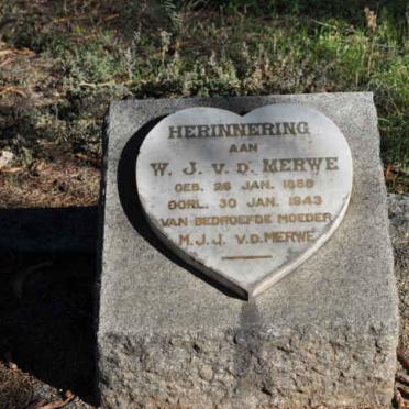 MERWE W.J., v.d. 1888-1943