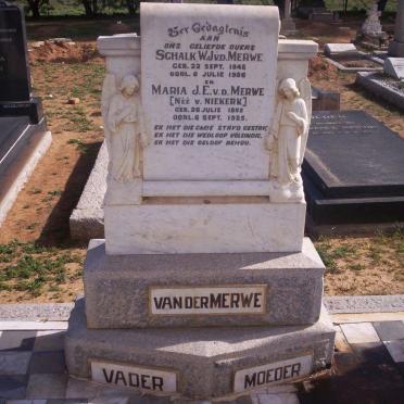 MERWE Schalk W.J., van der 1848-1926 &amp; Maria J.E. VAN NIEKERK 1852-1925