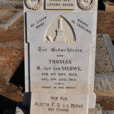MERWE Thomas R., van der 1845-1913 &amp; Aletta F.S.VISAGIE -1937