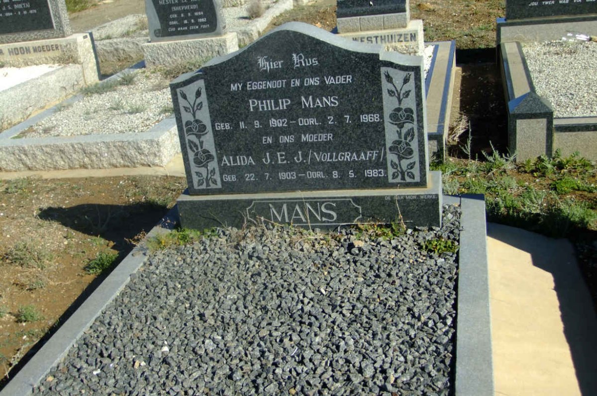 MANS Philip 1902-1968 & Alida J.E.J. VOLLGRAAFF 1903-1983