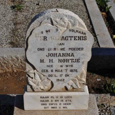 NORTJE Johanna M.H. nee VAN WYK 1874-1942