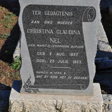NEL Christina Glaudina formerly BURGER nee MARITZ 1897-1957
