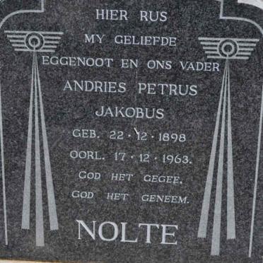 NOLTE Andries Petrus Jakobus 1898-1963