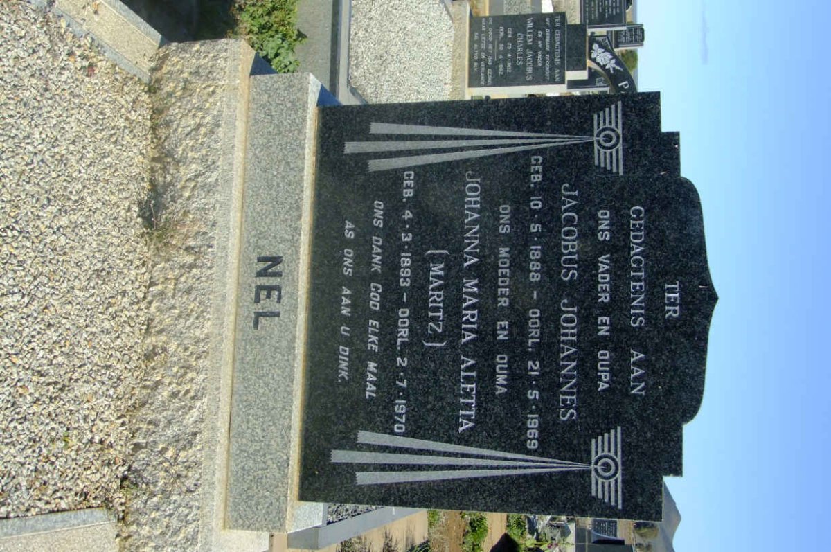 NEL Jacobus Johannes 1888-1969 & Johanna Maria Aletta MARITZ 1893-1970