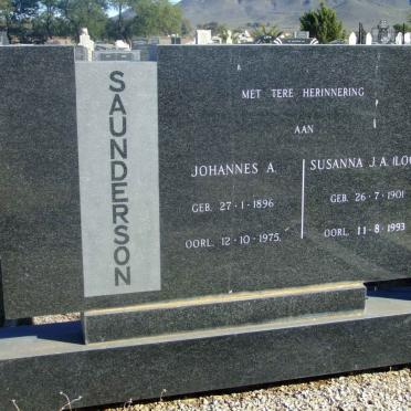 SAUNDERSON Johannes A. 1896-1975 &amp; Susanna J.A. LOCK 1901-1993