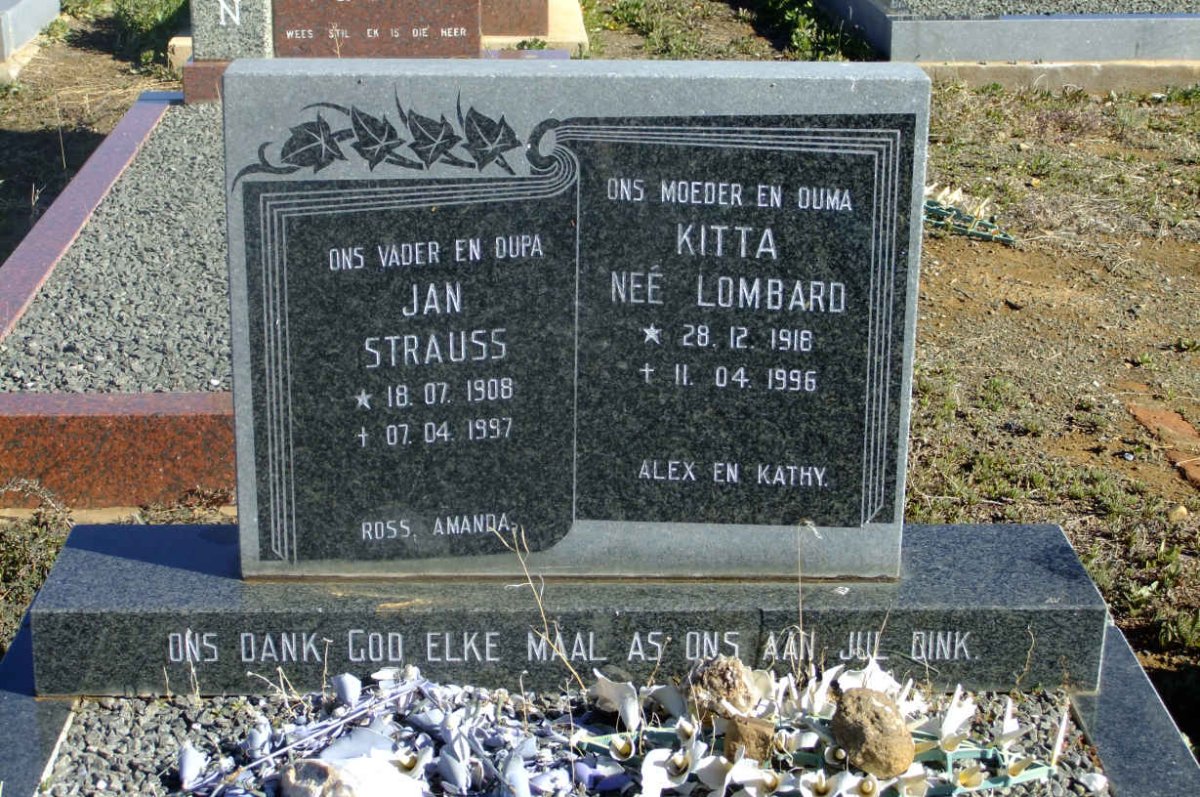 STRAUSS Jan 1908-1997 & Kitta LOMBARD 1918-1996