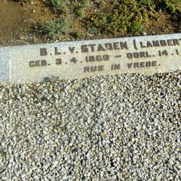 STADEN B.L., van nee LAMBERT 1880-1971