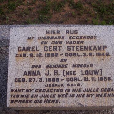 STEENKAMP Carel Gert 1882-1946 &amp;  Anna J.H. LOUW 1889-1955