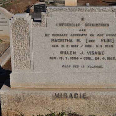 VISAGIE Willem J. 1884-1965 &amp; Magritha M. VLOK 1887-1949