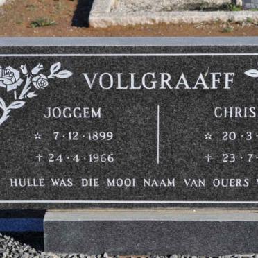 VOLLGRAAFF Joggem 1899-1966 &amp; Chrissie 1906-1987