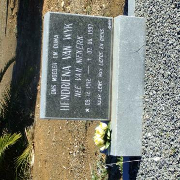 WYK Hendriena, van nee VAN NIEKERK 1912-1997