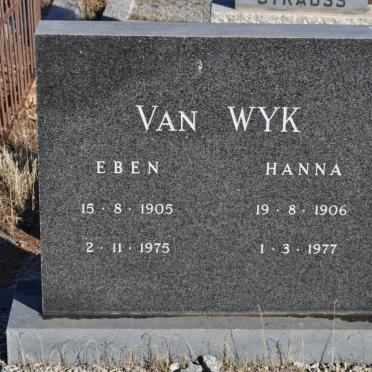 WYK Eben, van 1905-1975 &amp; Hanna 1906-1977
