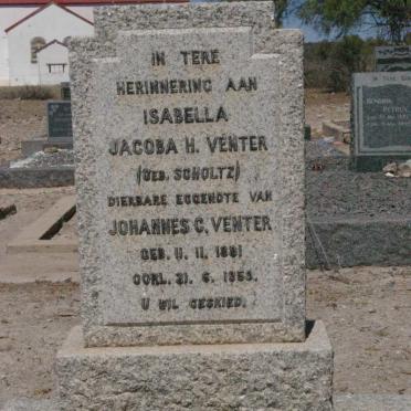 VENTER Isabella Jacoba H. nee SCHOLTZ 1881-1959