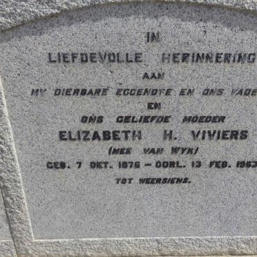 VERMEULEN Floris A. 1865-1907 :: VIVIERS Jacobus H. 1879-1952 &amp; Elizabeth H. VAN WYK formerly VERMEULEN 1876-1963
