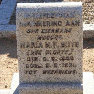 BUYS Maria M.F. nee CLOETE 1888-1961