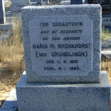BRONKHORST Maria M. nee GRUNDLINGH 1931-1960