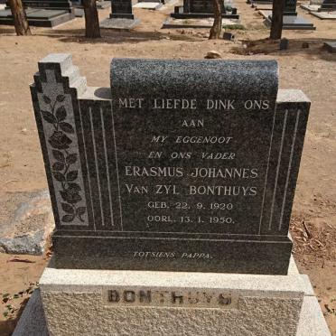 BONTHUYS Erasmus Johannes Van Zyl 1920-1950
