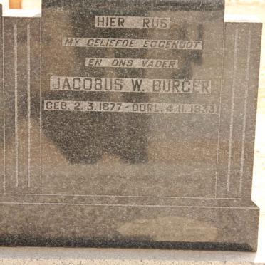 BURGER Jacobus W. 1877-1933