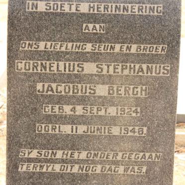 BERGH Cornelius Stephanus Jacobus 1924-1948
