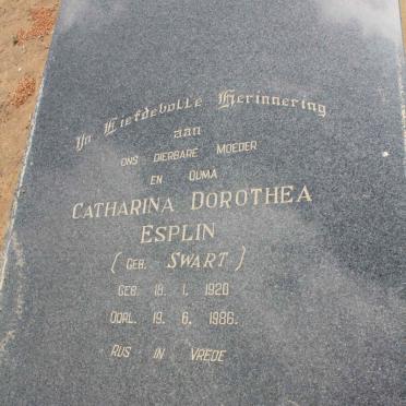 ESPLIN Catharina Dorothea nee SWART 1920-1986