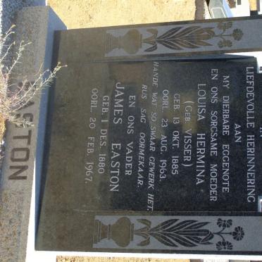 EASTON James 1880-1967 &amp; Louisa Hermina VISSER 1885-1963
