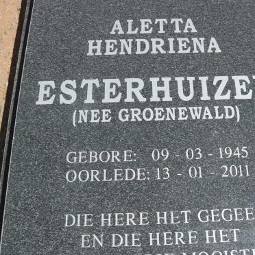 ESTERHUIZEN Aletta Hendriena nee GROENEWALD 1945-2011