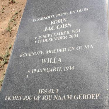 JACOBS Kobus 1934-2004 &amp; Willa 1934-