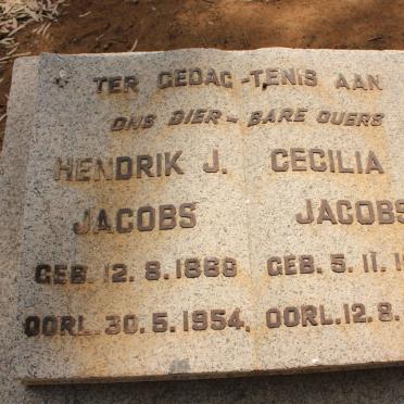 JACOBS Hendrik J. 1866-1954 &amp; Cecilia J. 1871-1959