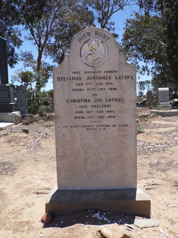 LATSKY Stefanus Johannes 1831-1898 & Christina Joh. PAULSEN 1845-1908