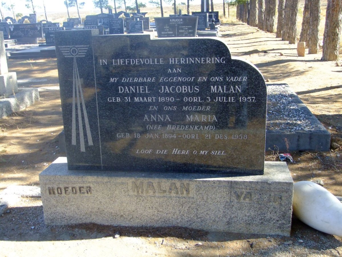 MALAN Daniel Jacobus 1890-1957 &amp; Anna Maria BREDENKAMP 1894-1958