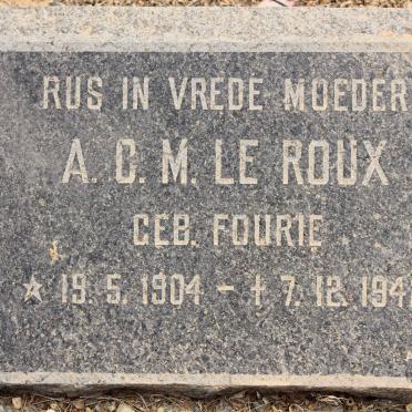 ROUX A.C.M., le nee FOURIE 1904-1942