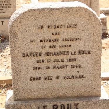 ROUX Barend Johannes, le 1886-1946