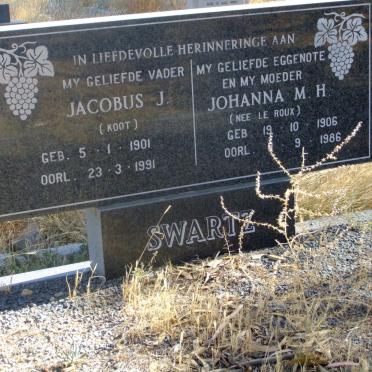 SWARTZ Jacobus J. 1901-1991 &amp; Johanna M.H. LE ROUX 1906-1986