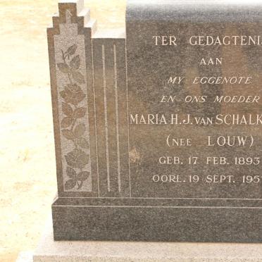 SCHALKWYK Maria H.J., van nee LOUW 1893-1957