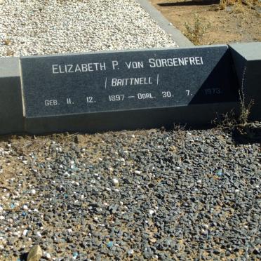 SORGENFREI Elizabeth P., von nee BRITTNELL 1897-1973